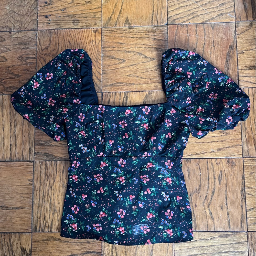 Hill House Floral Puff Sleeve Top